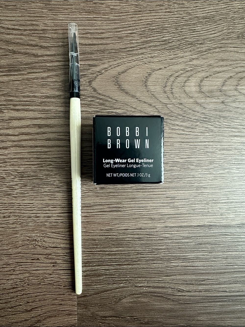 Bobbi Brown Gel Eyeliner Pot with Brush — Black and Natural Wood